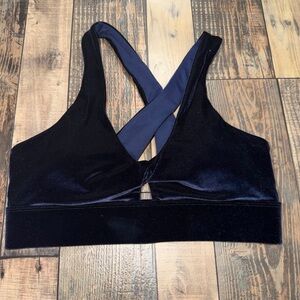 Fabletics navy Velvet Sports Bra